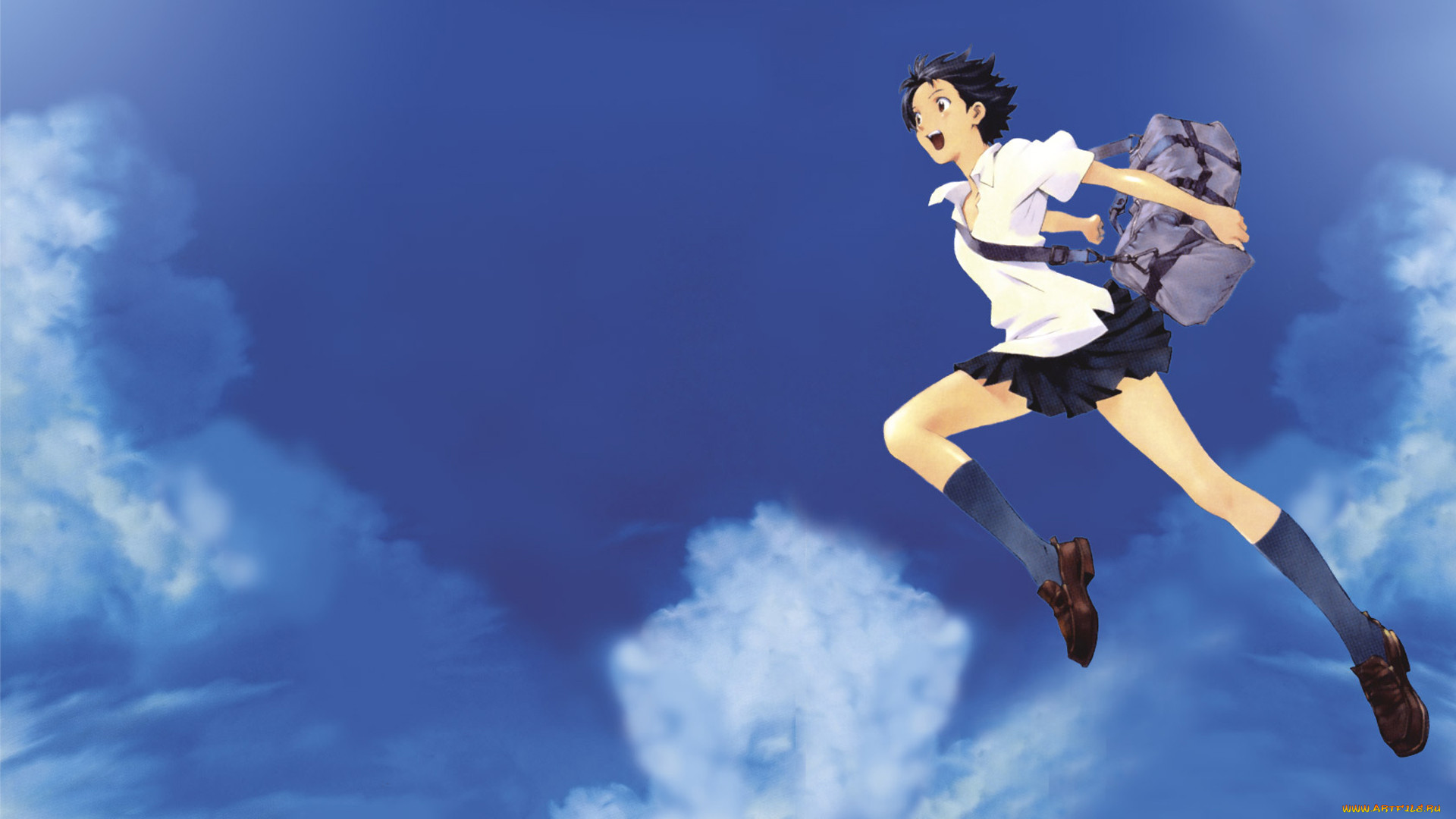 Обои The Girl Who Leapt Through Time Аниме Toki wo Kakeru Shoujo, обои для  рабочего стола, фотографии the girl who leapt through time, аниме, toki wo  kakeru shoujo, фон, взгляд, девушка Обои